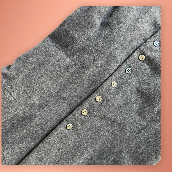 Ralph Lauren Purple Label 1990s V-Neck Button Front Long Vest grey 50% cashmere - Picture 7 of 7